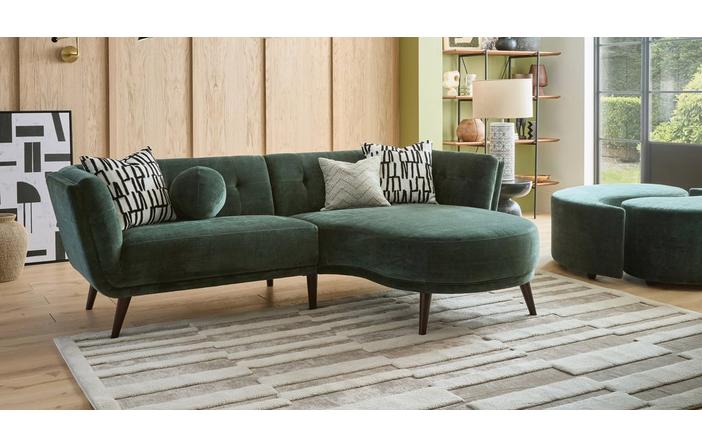 DFS Appleton Right Hand Chaise Sofa - Forest Green