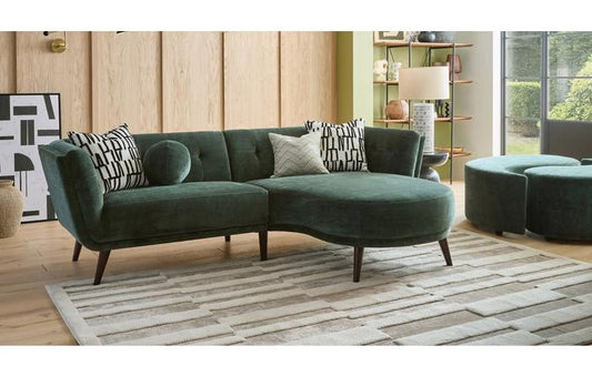 DFS Appleton Right Hand Chaise Sofa - Forest Green