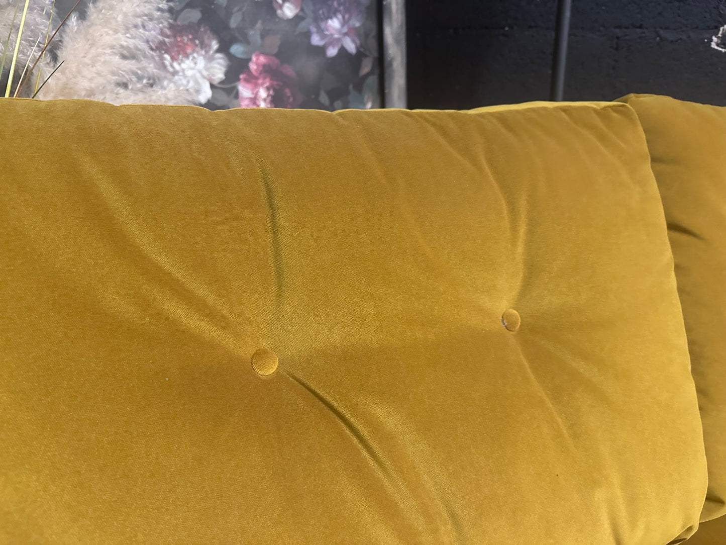 M&S Yellow Velvet 2.5 Seater Sofa