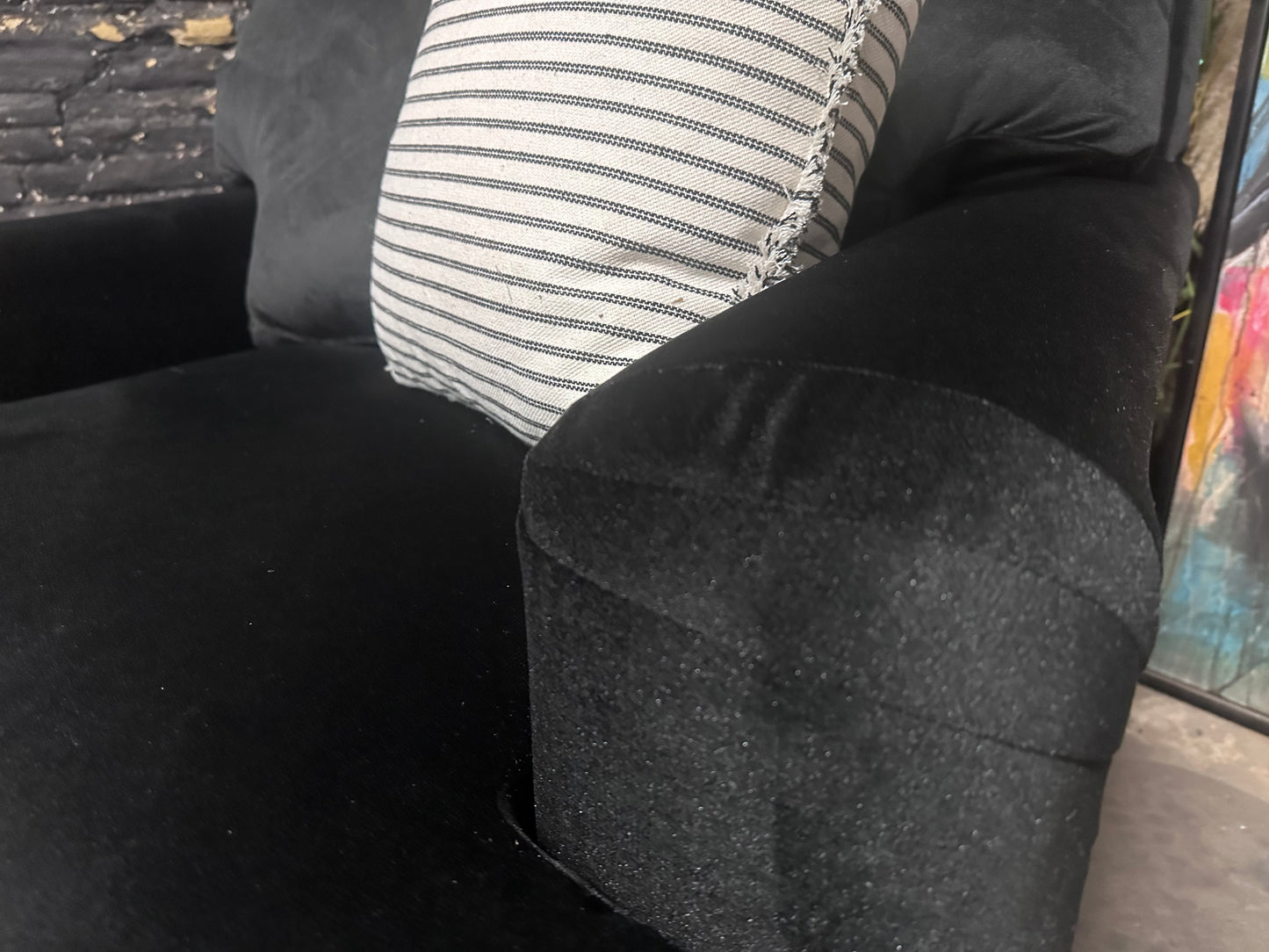 DFS Livie Armchair in Black Abbey Velvet