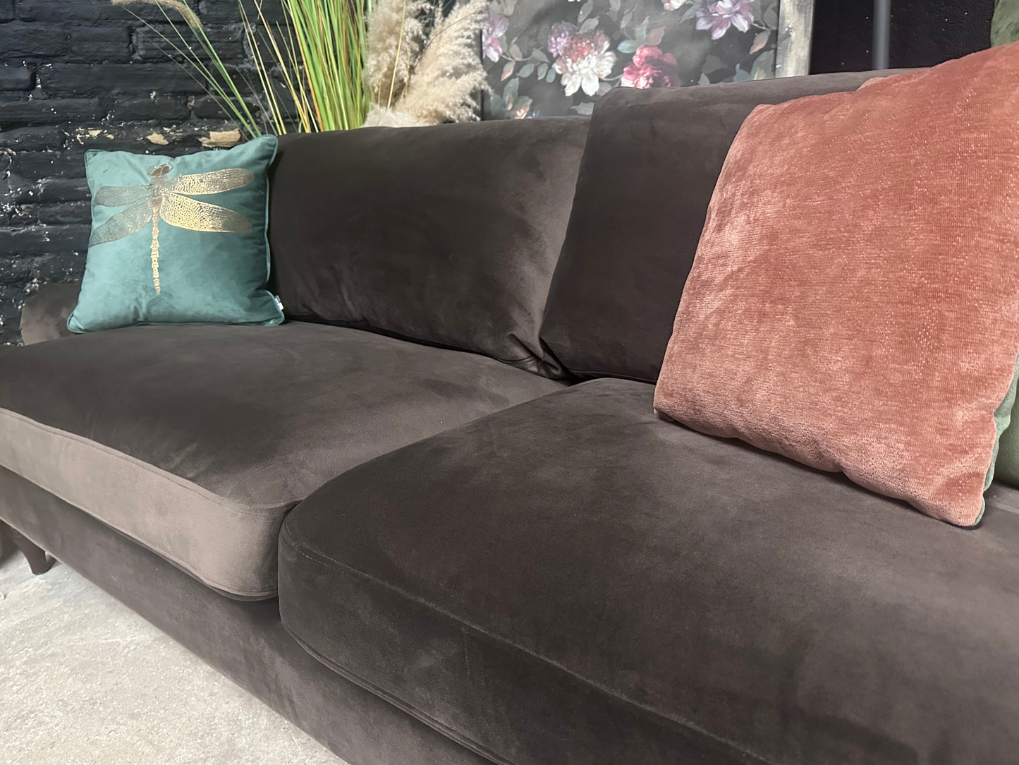 Dusk 3 Seater Sofa in Cappuccino Velvet