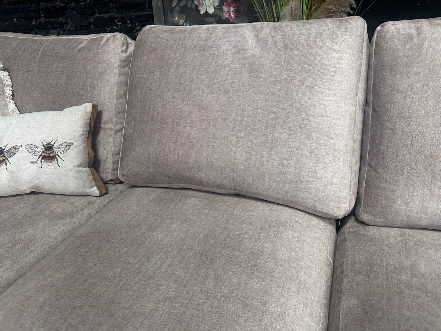 Very Beige 3 Seater Right Hand Chaise Sofa (opposite way of pic)