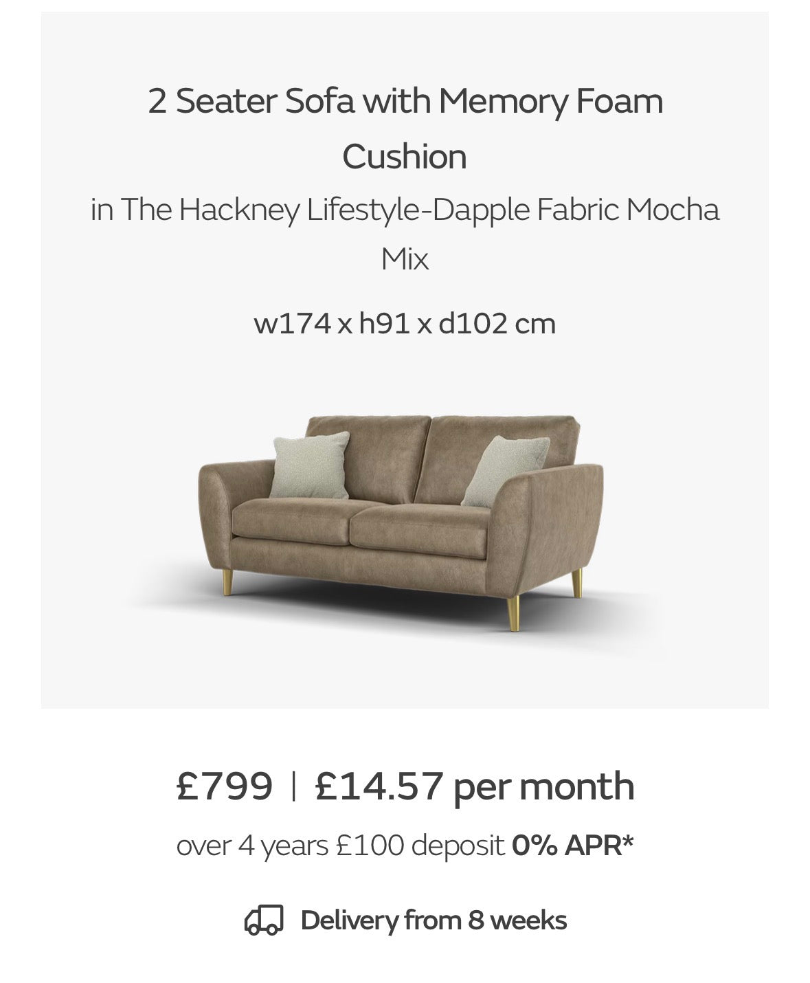 Sofology Hackney 2 Seater Sofa