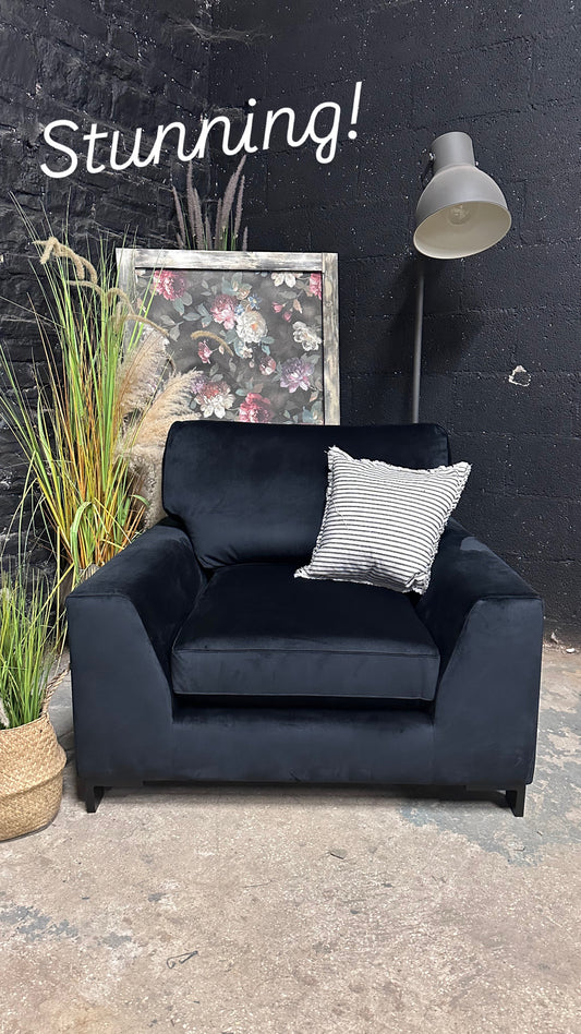 DFS Euphoria Armchair in Black Velvet