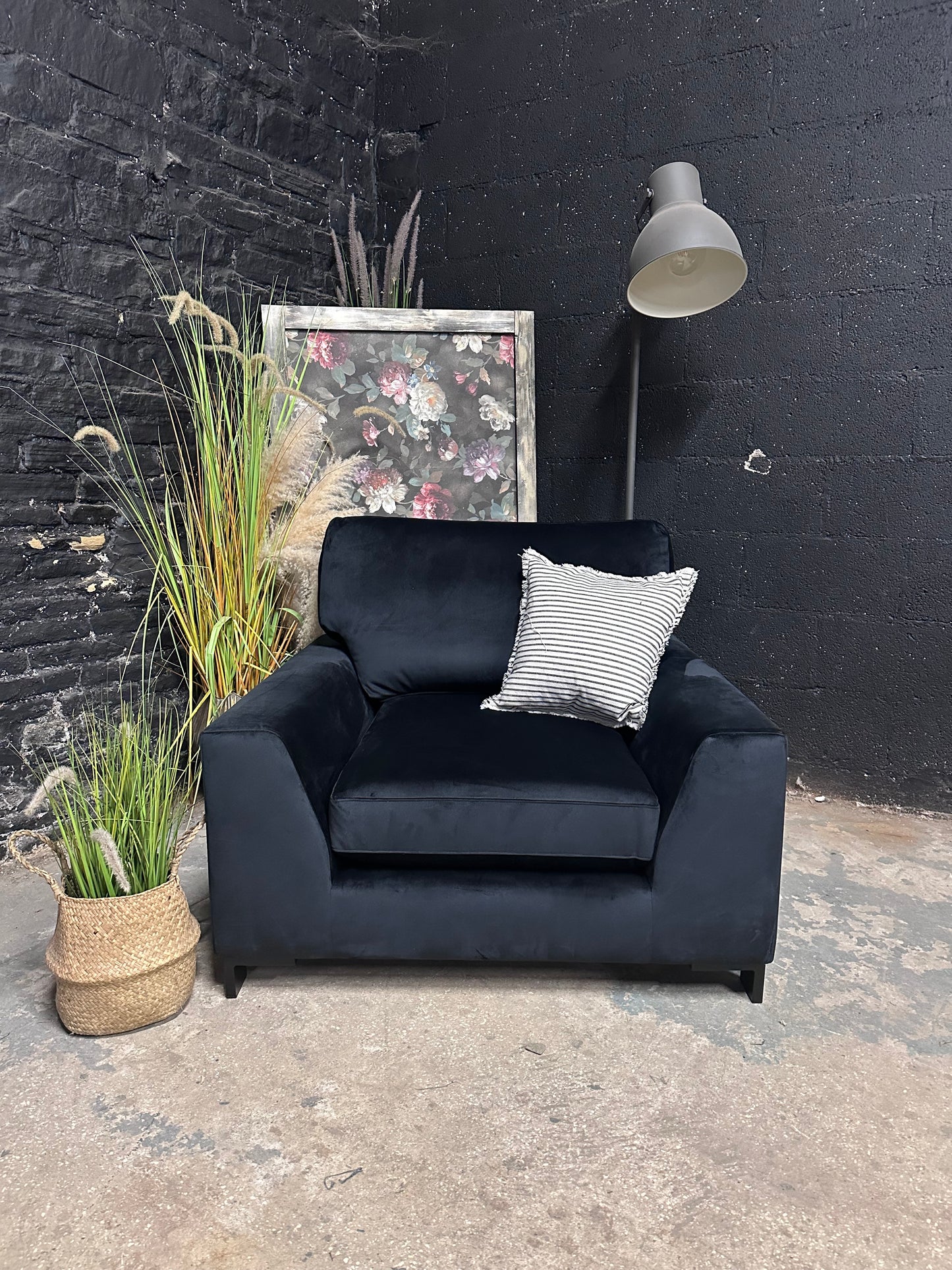 DFS Euphoria Armchair in Black Velvet