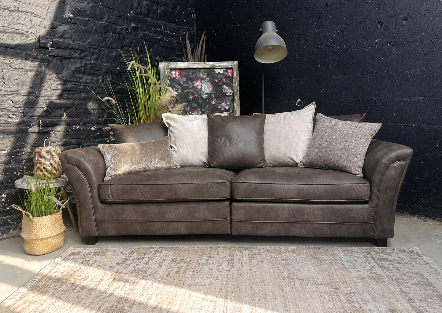 Very Drury Soft Leatherette Split 4 Seater Sofa
