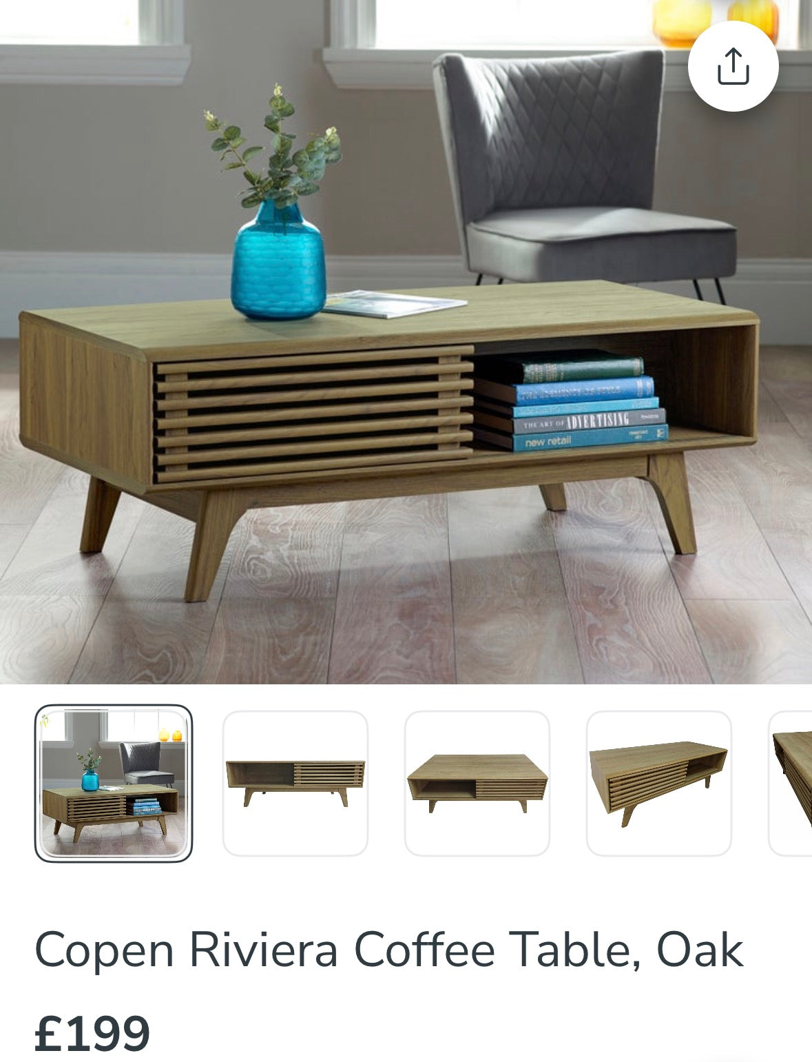 Copen Oak Veneered Coffee Table