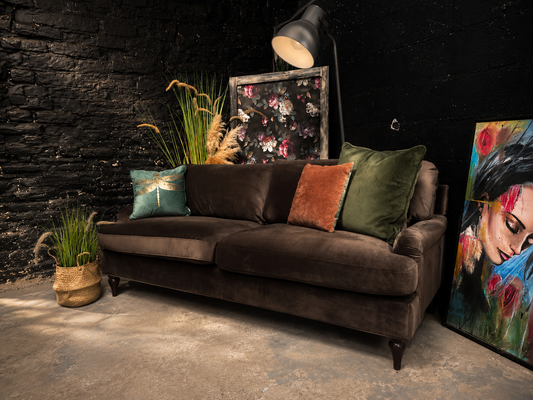Dusk 3 Seater Sofa in Cappuccino Velvet