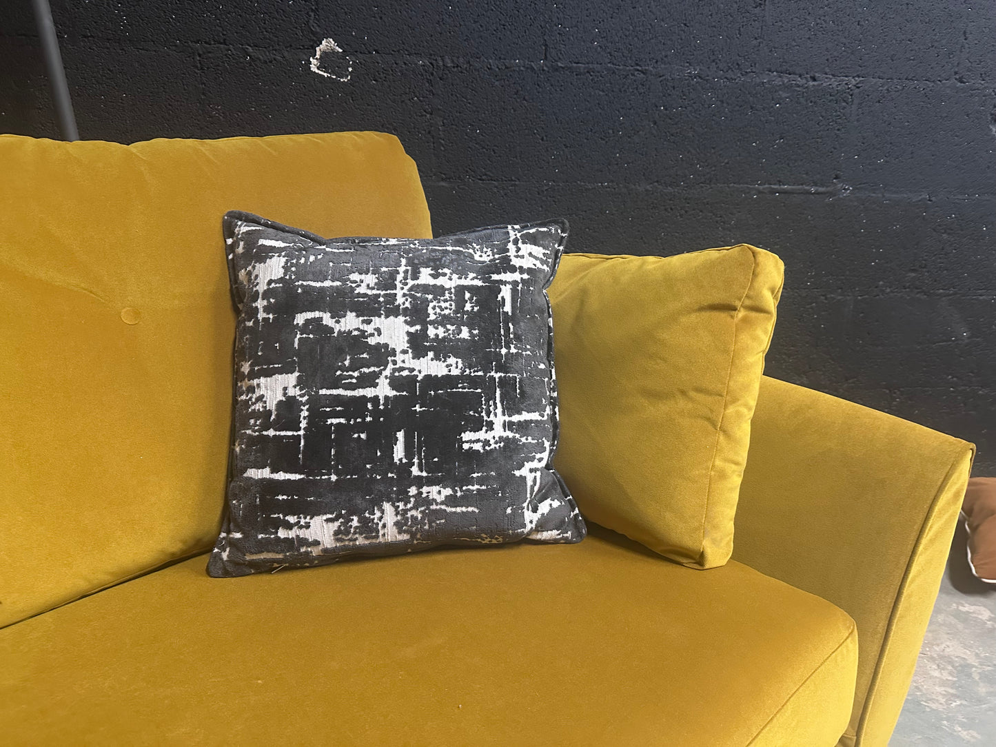 M&S Yellow Velvet 2.5 Seater Sofa