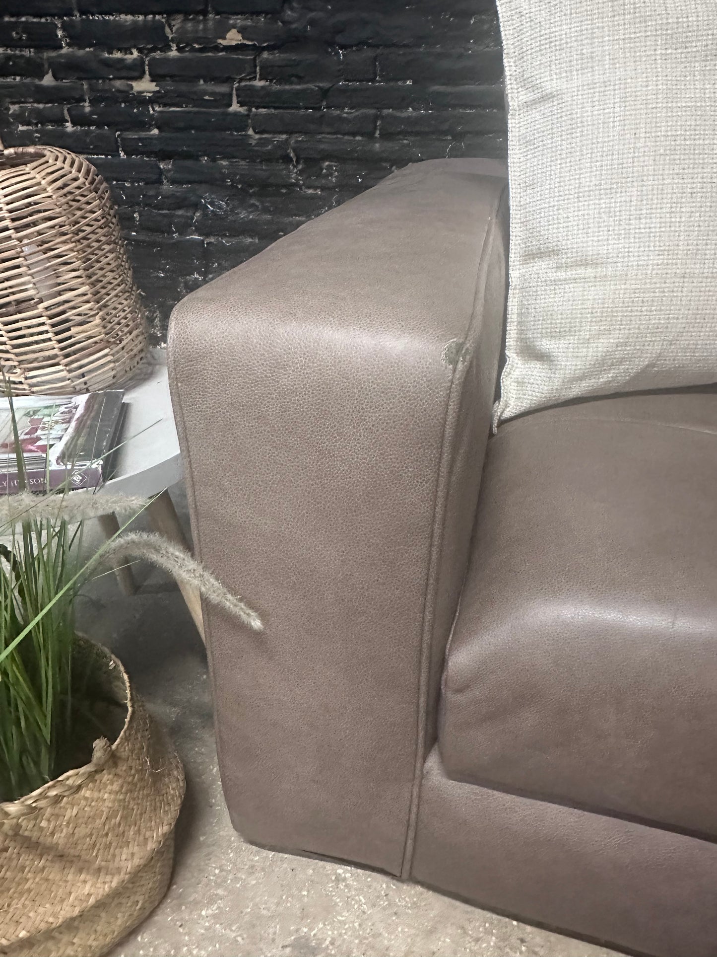 Alexander and James Leather Corner Sofa in Soft Truffle