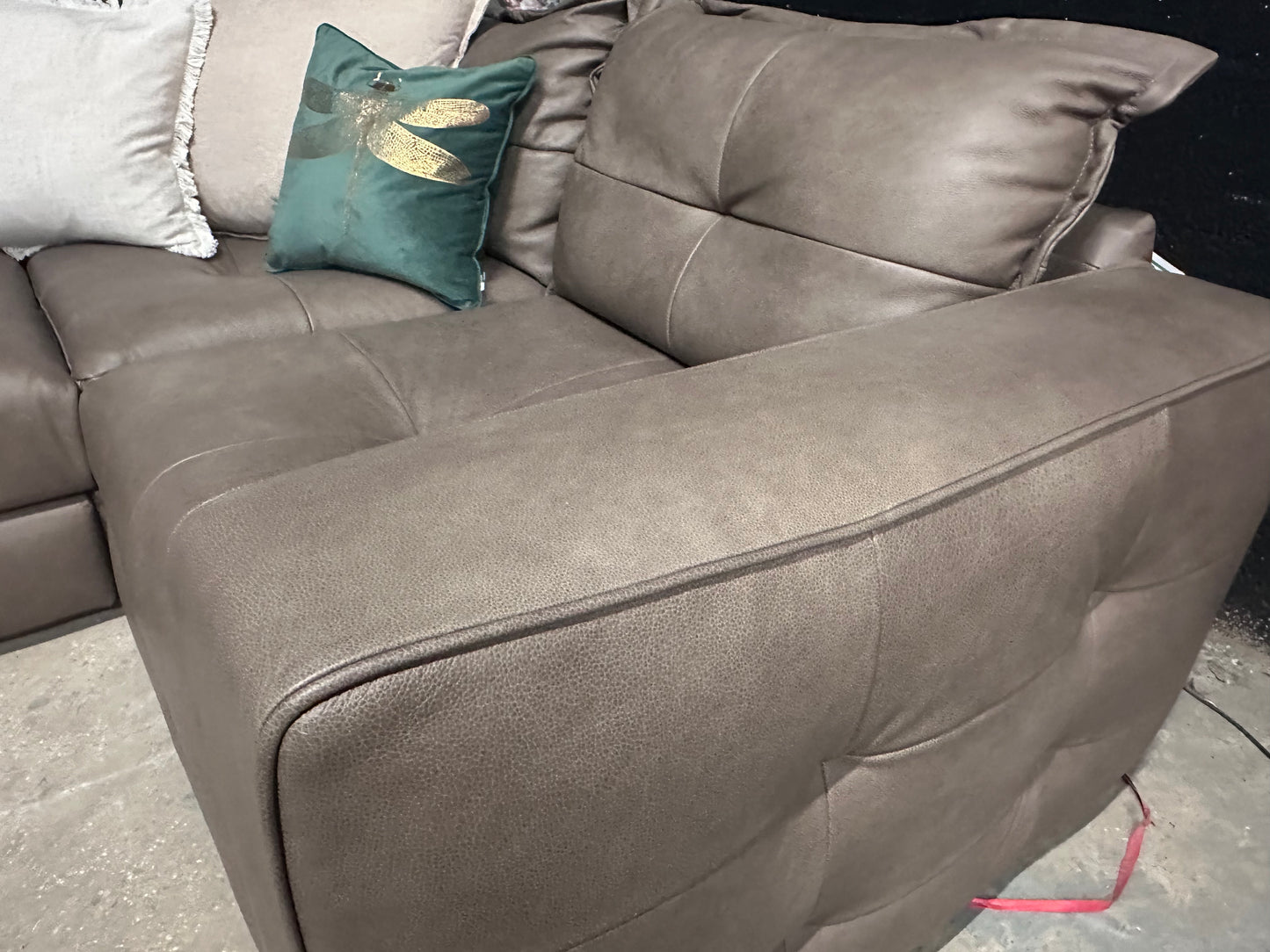 Alexander and James Leather Corner Sofa in Soft Truffle