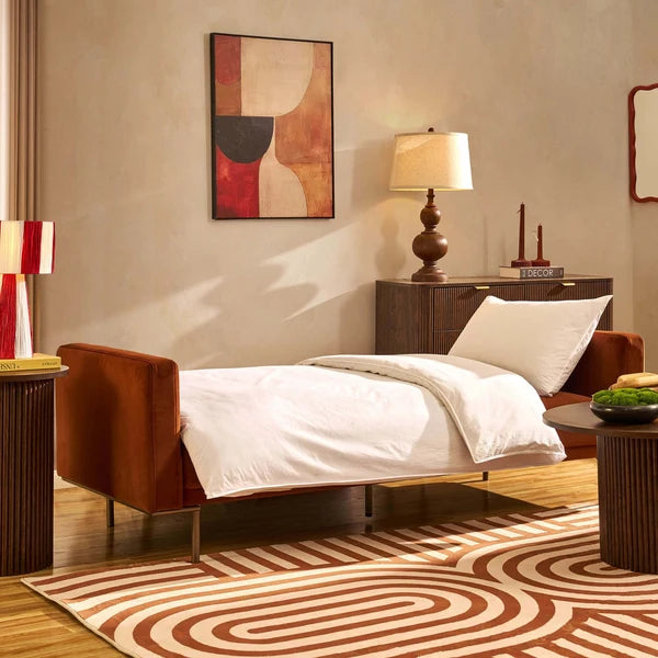 Dusk Hudson Click Clack Sofa Bed - Terracotta