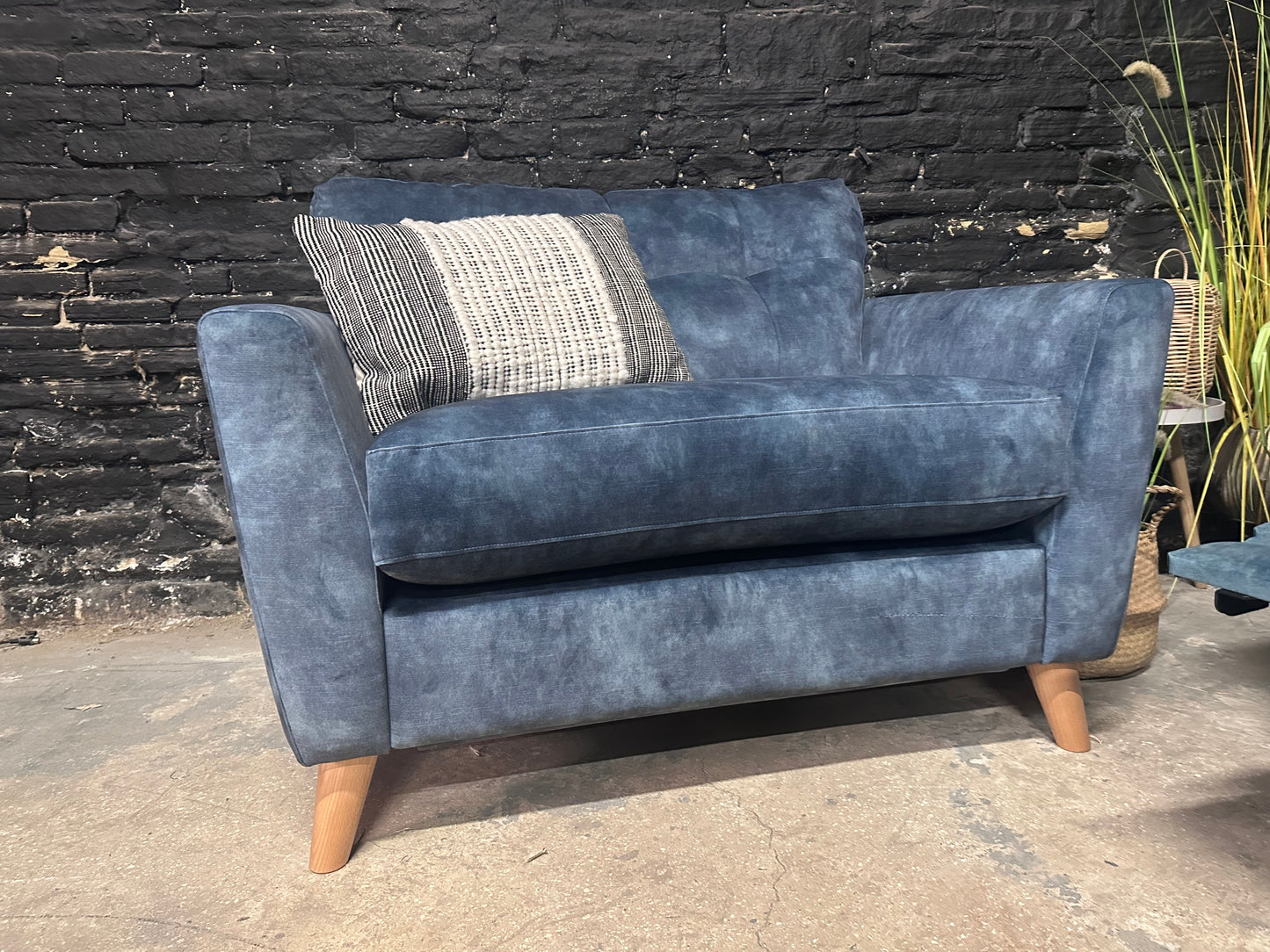DFS New Motion 2 Seat Sofa and Cuddler Set in Navy Blue