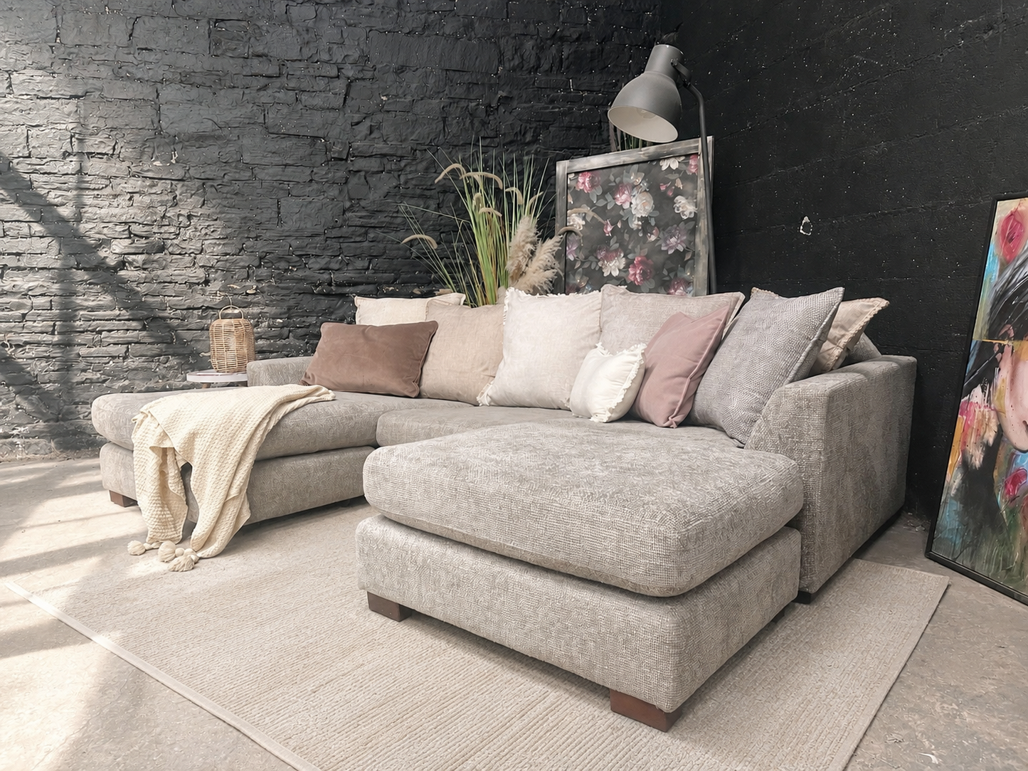 Sofology U Shape Cinema Sofa Stone/Mink