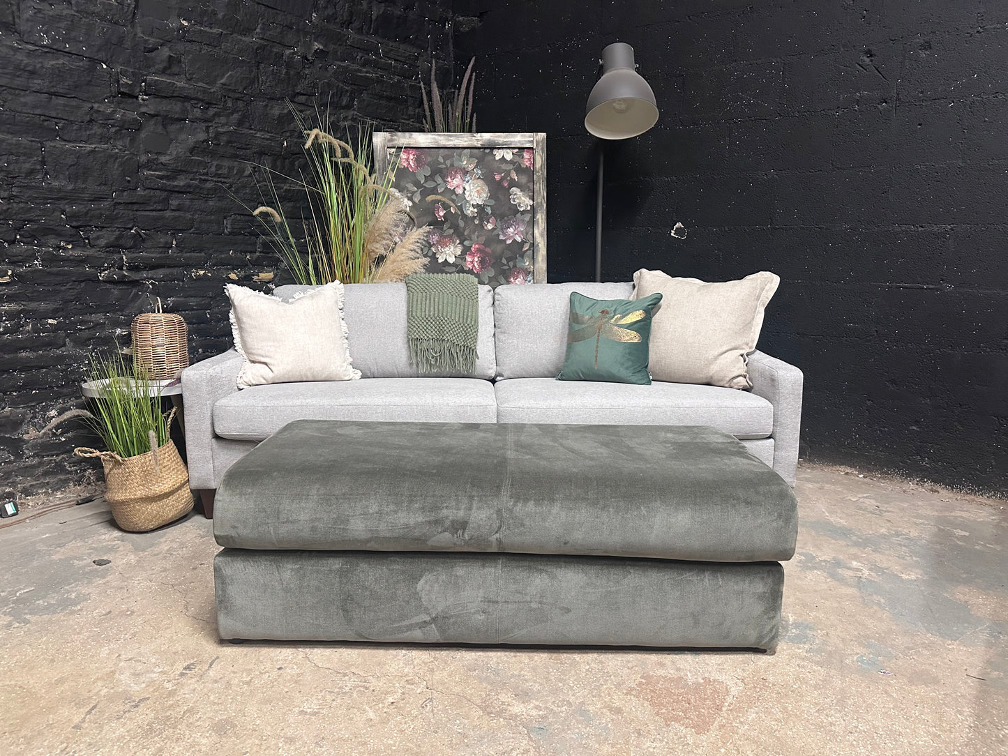 Dusk 3 Seater stone pale grey sofa