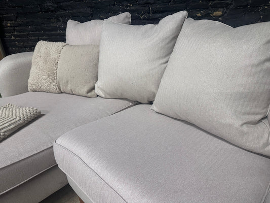 M & S Chaise Sofa in Neutral Weave