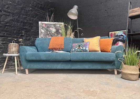 4 Seater Sofa Teal | Oak Furnitureland
