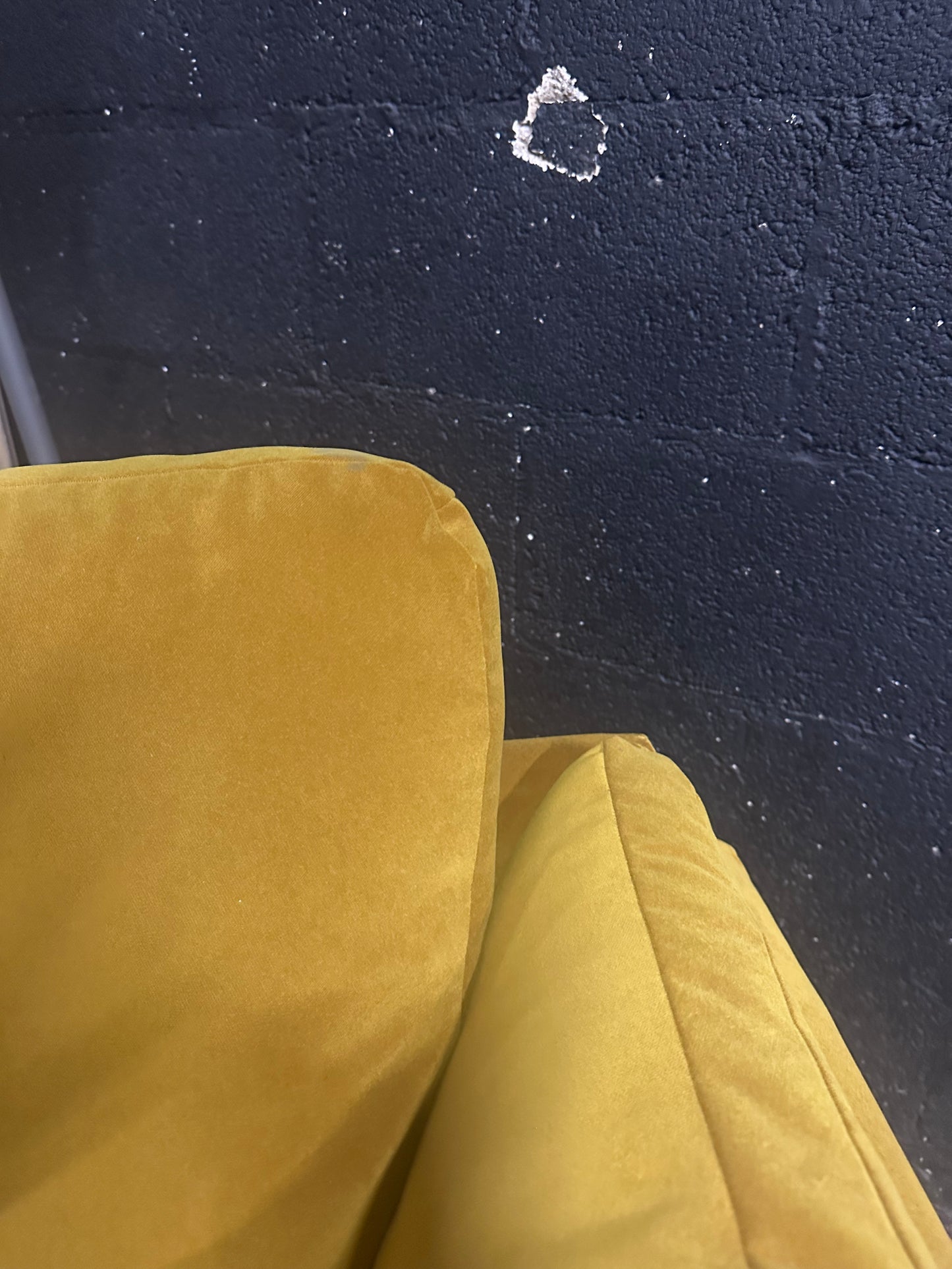 M&S Yellow Velvet 2.5 Seater Sofa