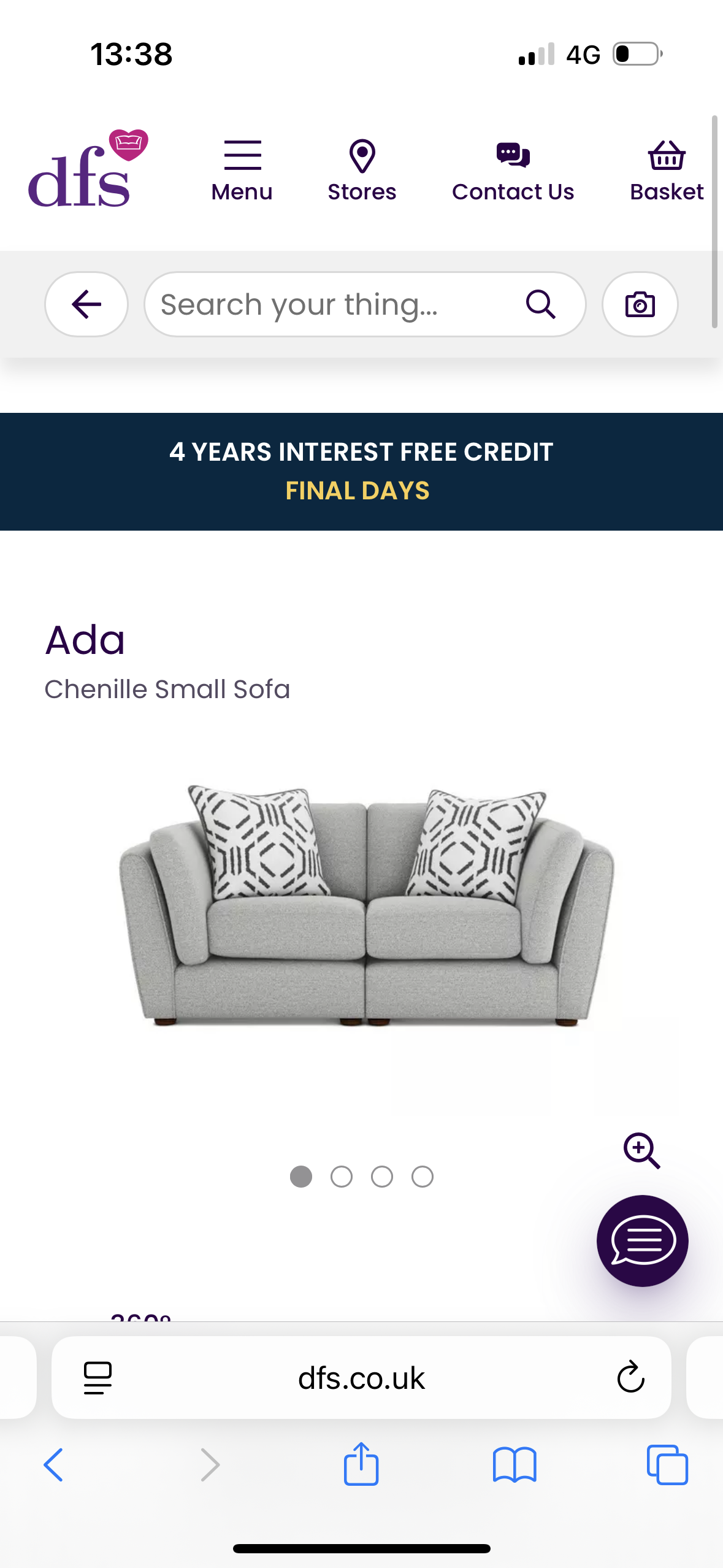 DFS Ada Small Sectional Sofa NEW