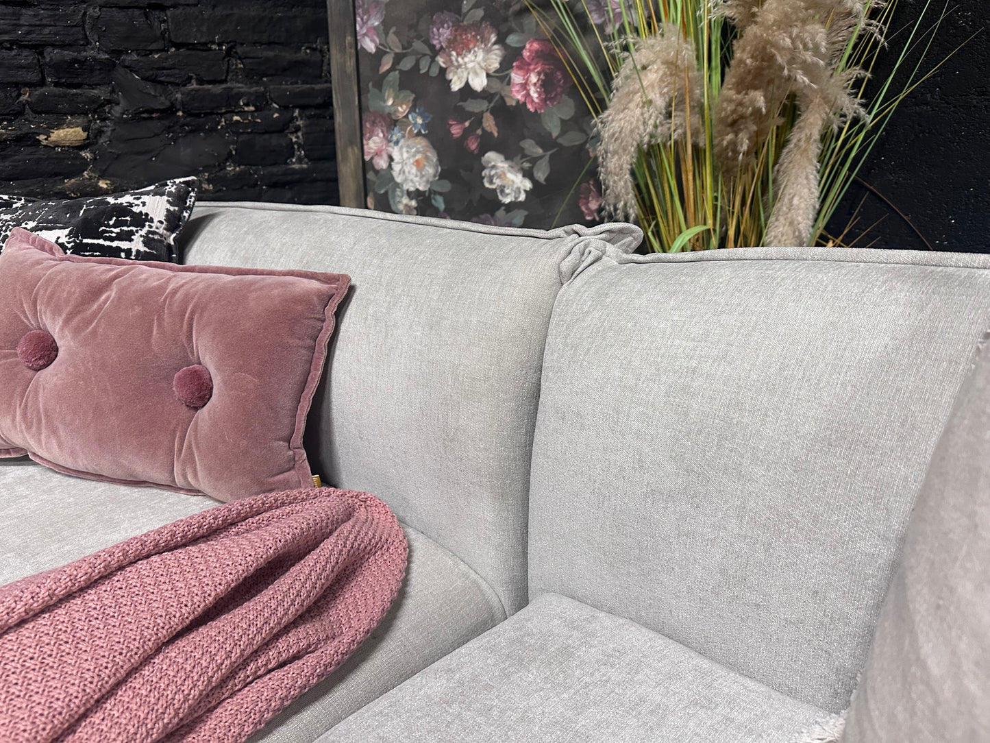 Furniture Split 4 Seater Moderna Sofa in Stone