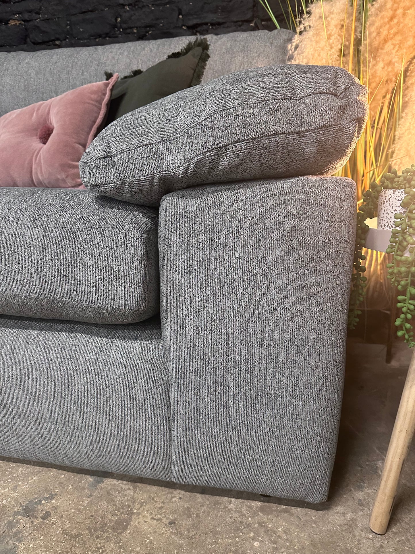 NEW Morgan Santos Steel grey 3 Seater Split modular Sofa | Oak Furniture Land