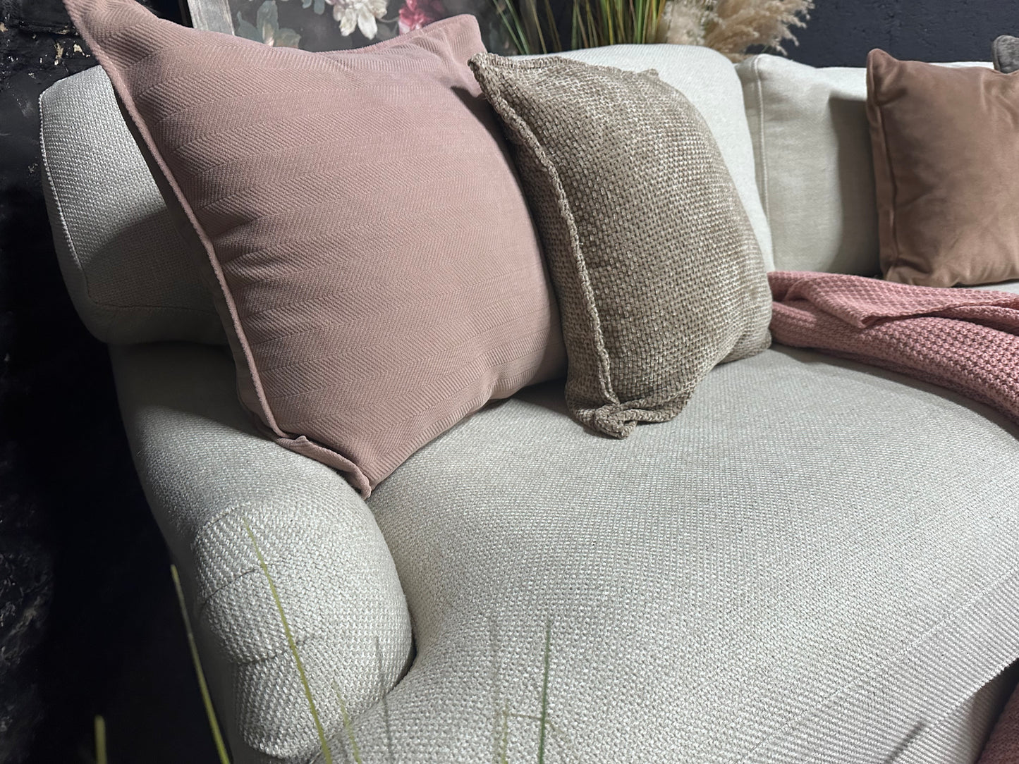 Beige Dusk 3/4 and 2 Seater Sofa Set