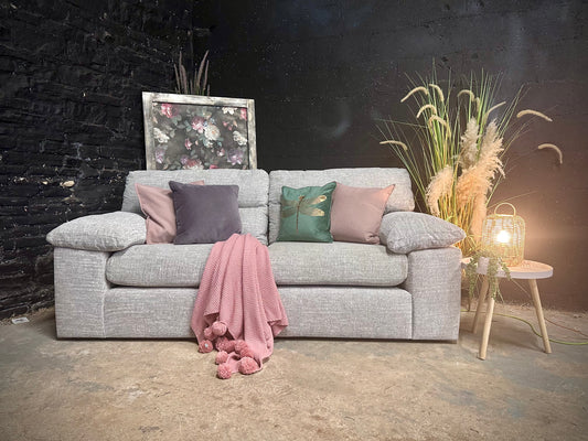 NEW Morgan Santos Silver grey 3 Seater Split modular Sofa | Oak Furniture Land