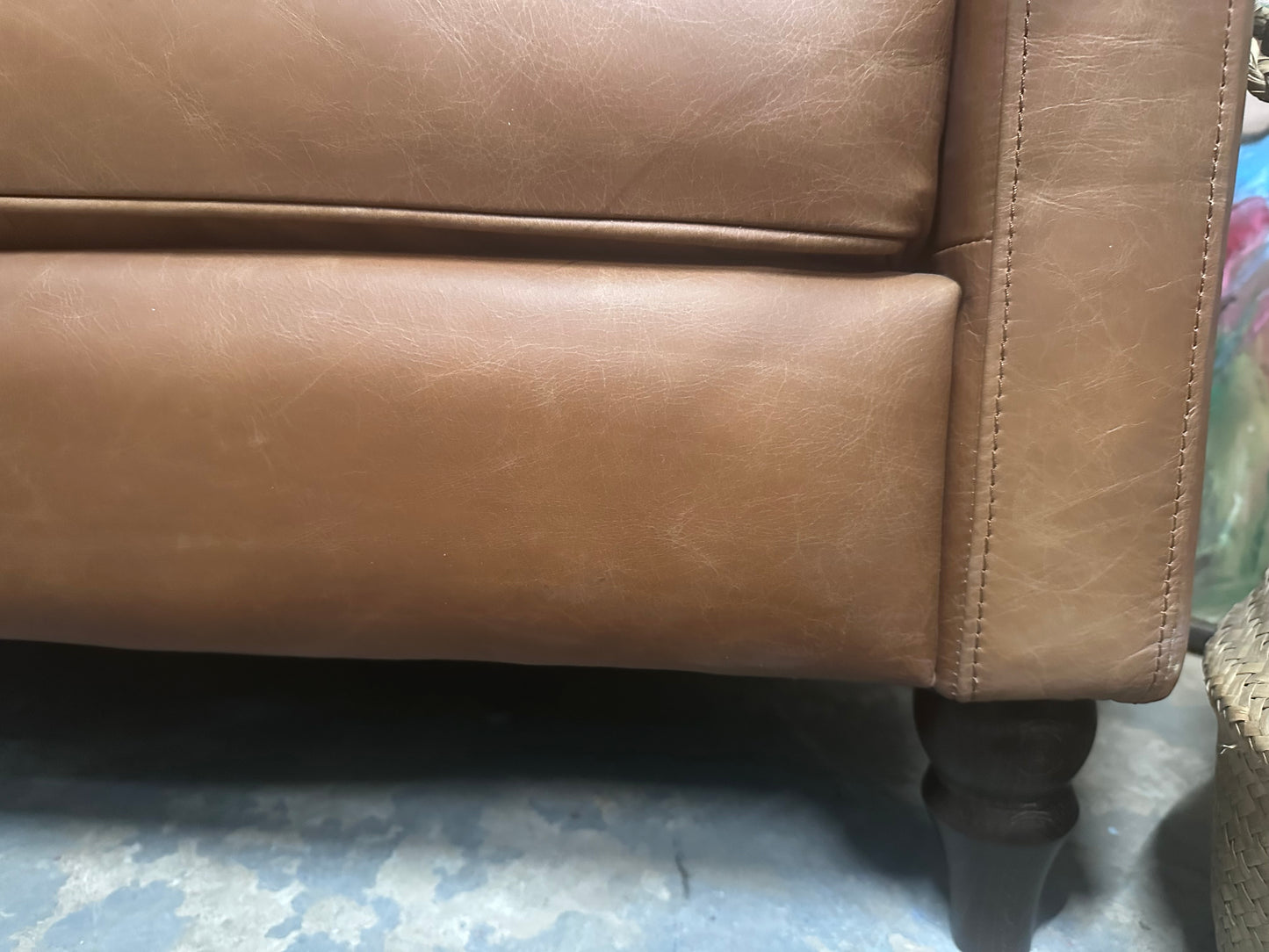 John Lewis Brown Soft Leather 3 Seater Sofa
