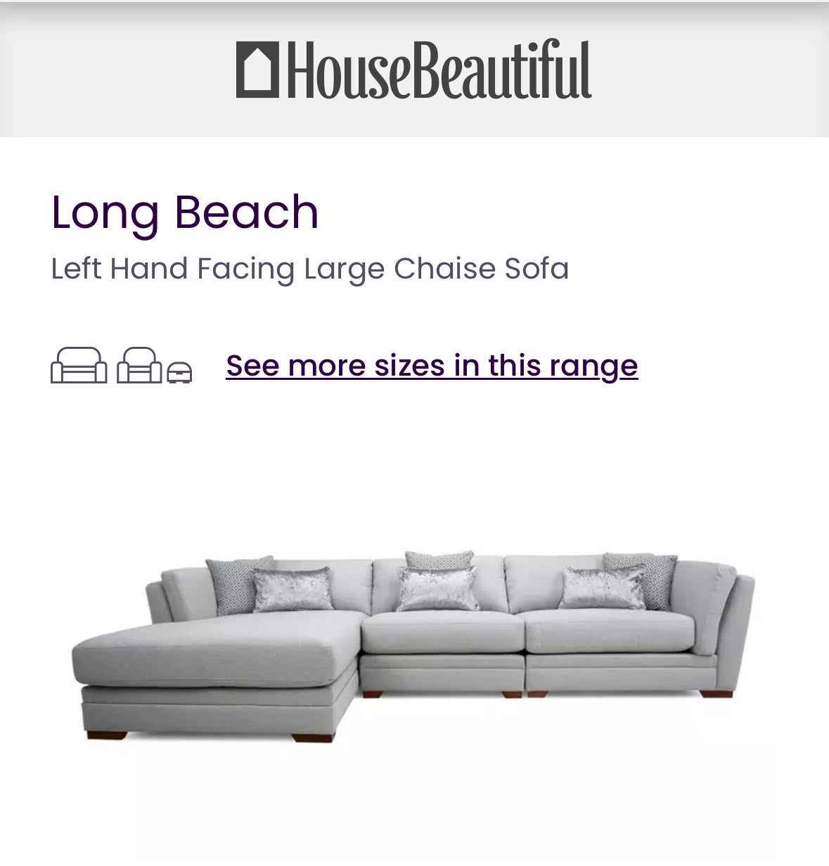 Long beach deals sofa dfs