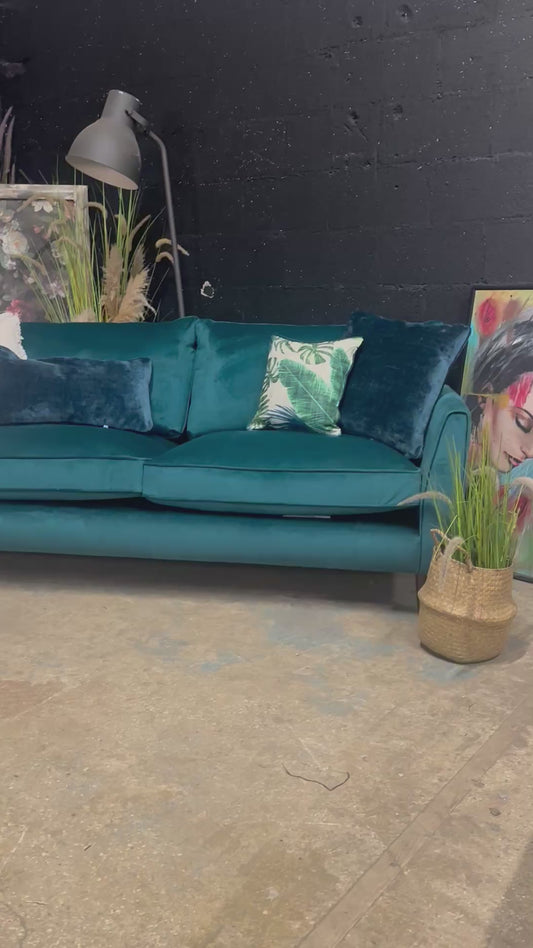 Teal Velvet Very 3 Seater Sofa