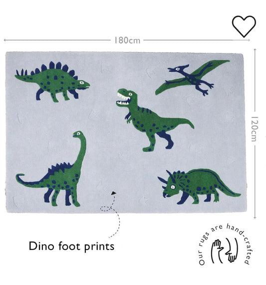 Dinosaur Rug | Large handtuffed Wool rug